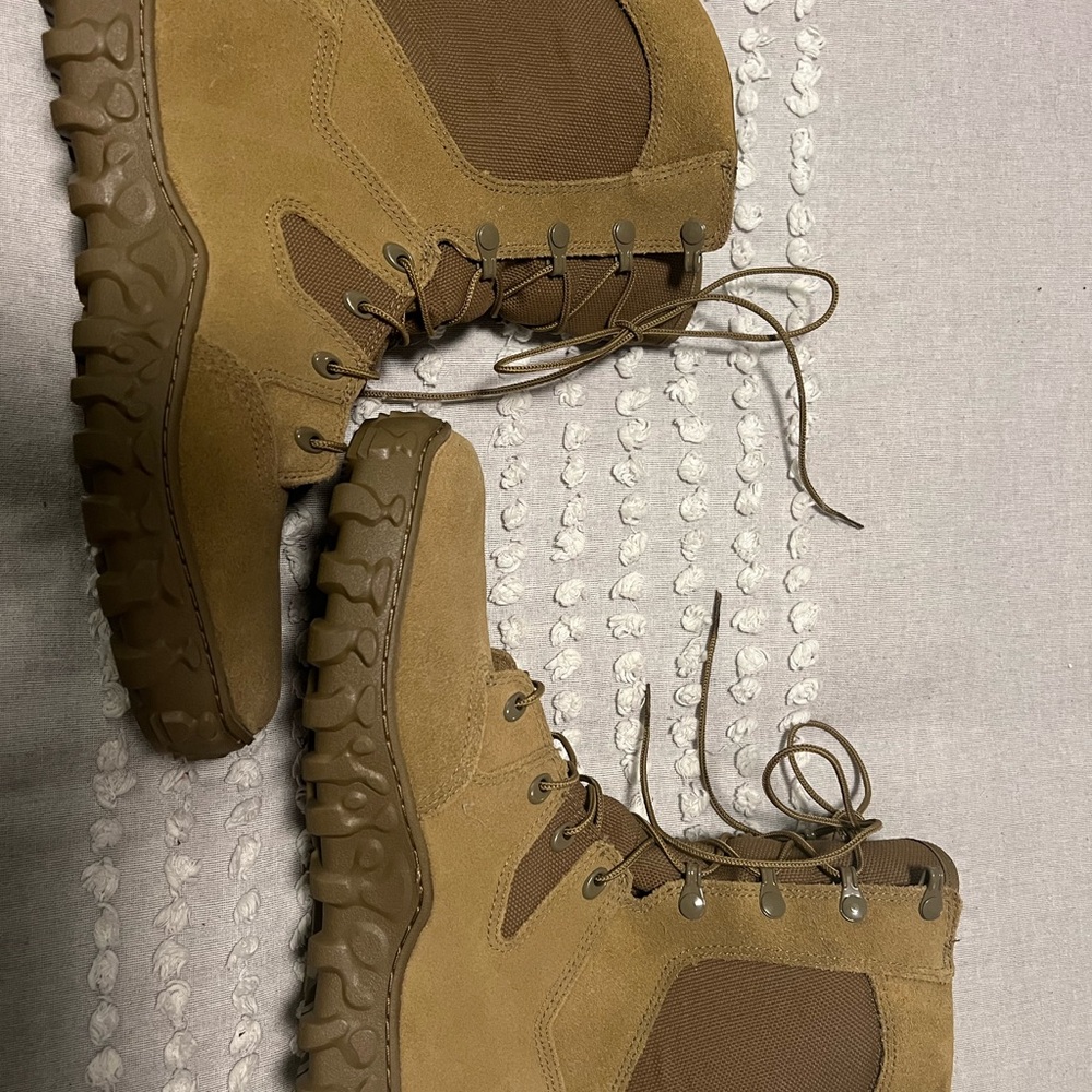 Tan Lace-Up Combat Boots - Picture 2 of 4